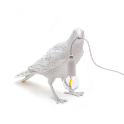 SELETTI LED deko terasové světlo Bird Lamp, čekající, bílá
