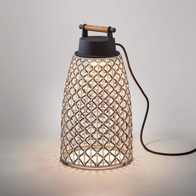 Bover Stolní lampa Bover Nans M/49 LED pro venkovní použití, hnědá
