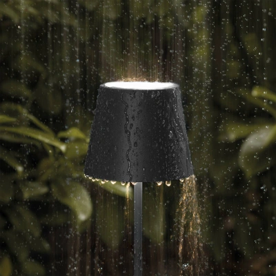 Sigor LED stolní lampa Nuindie aku, kulatá, 38cm, černá