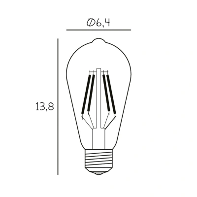 DESIGN BY US Vintage LED žárovka, E27, 3,5 W, 2 200 K, čirá, stmívatelná