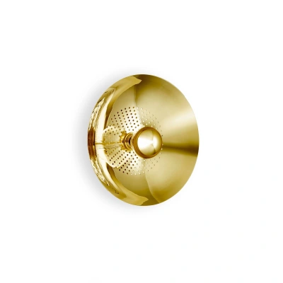 DESIGN BY US Nástěnné svítidlo Wanted, zástrčka, železo, zlatá barva, Ø 32 cm