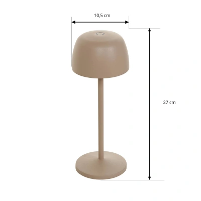 Lindby Nabíjecí stolní lampa LED Lindby Arietty, pískově béžová, sada 2 kusů