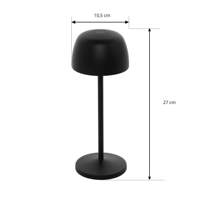 Lindby Nabíjecí stolní lampa LED Lindby Arietty, černá, sada 2 kusů