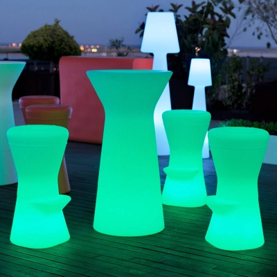 Newgarden Bateriový barový stolek Newgarden Capri LED, RGBW, výška 110 cm, bílý