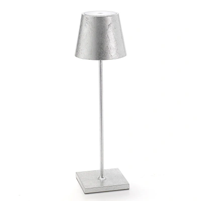 Zafferano Zafferano Poldina LED stolní lampa na baterie dekor stříbrná